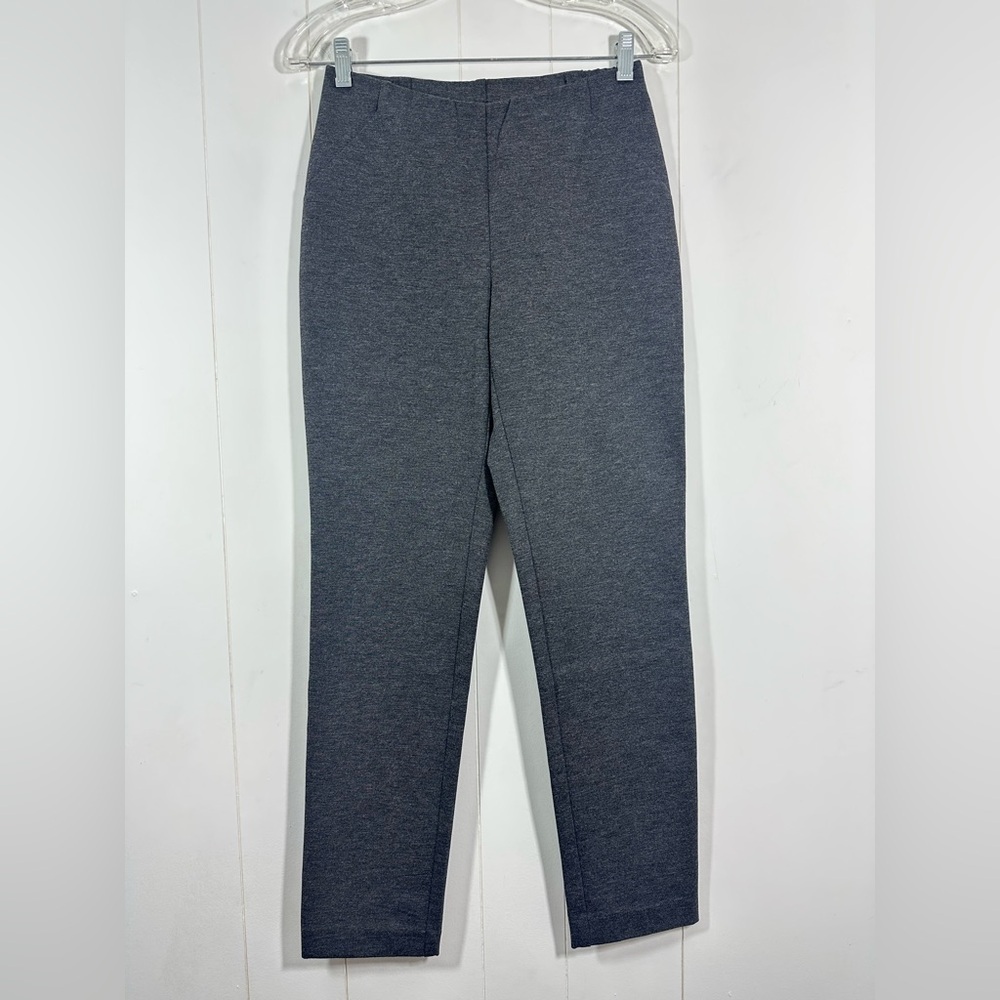 J Jill Size XS Ponte Slim Leg Gray Pull On Pants Side Slash Pocket Stretch
